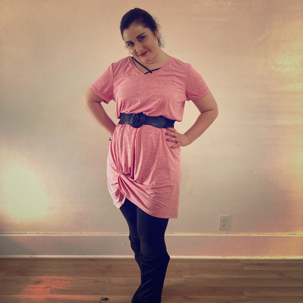 Pink t-shirt dress size xl-xxl